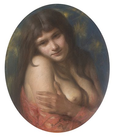 Mario Ornati (Pavia 1887 - Milano 1955)"Figura femminile" 1913pastelli su...