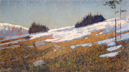 Guido Cinotti (Siena 1870 - Milano 1932)"Alte cime"olio su tela (cm...