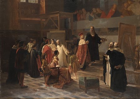 Cherubino Cornienti (Pavia 1816 - Milano 1860)"Lodovico il Moro in visita a...