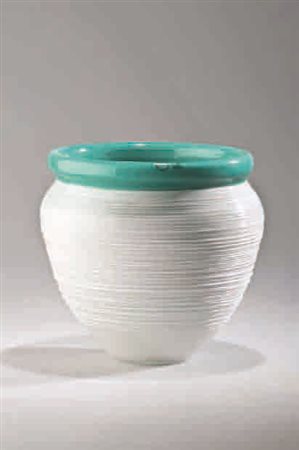 Toots Zynsky Vaso della serie “Chiacchiera” in vetro incamiciato in turchese...