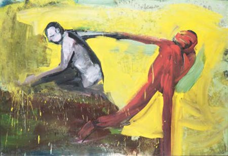 SIEGFRIED ANZINGER Weyer 1953 DIE LOS LÖSUNG, 1982 tecnica mista su tela, cm...