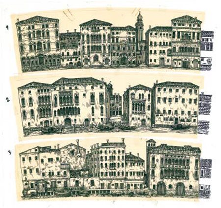 PIERO FORNASETTI (1913-1988) Lotto composto da n. 6 lucidi per piatti e n. 6...