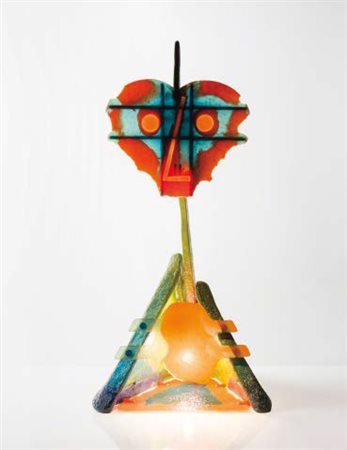 GAETANO PESCE (1939) Lampada “Olo” in resina epossidica multicolore, 2000. La...