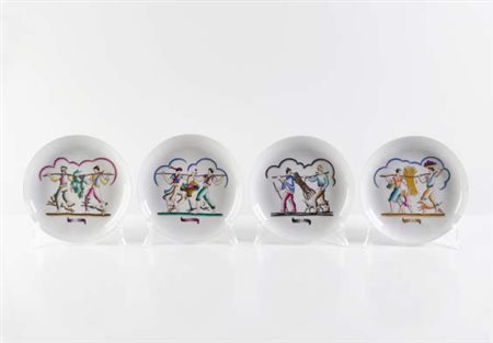 GIO PONTI (1891-1979) RICHARD GINORI Piatti raffiguranti “Le Stagioni” in...