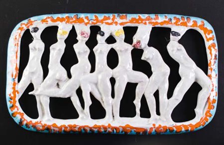 EUGENIO PATTARINO (1885-1971) Grande pannello traforato raffigurante “Danza...