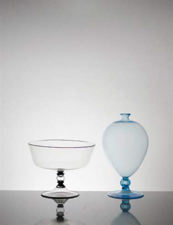 VITTORIO ZECCHIN (1878-1947) VENINI Vaso “Veronese” in vetro acquamare...