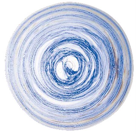 VENINI Grande piatto con decorazione concentrica nei toni del blu e del...