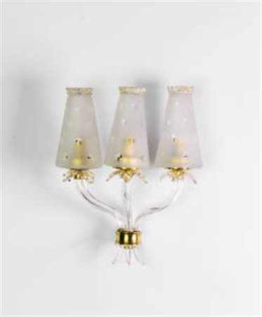 SEGUSO VETRI D’ARTE Lotto composto da: Grande lampada da muro in vetro...