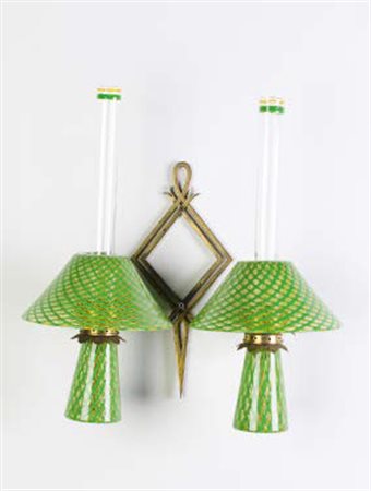 FLAVIO POLI (1900-1984) SEGUSO VETRI D’ARTE N. 4 Appliques in vetro soffiato...