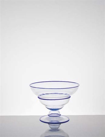 MVM CAPPELLIN Coppa in vetro soffiato con decorazione policroma nei toni del...