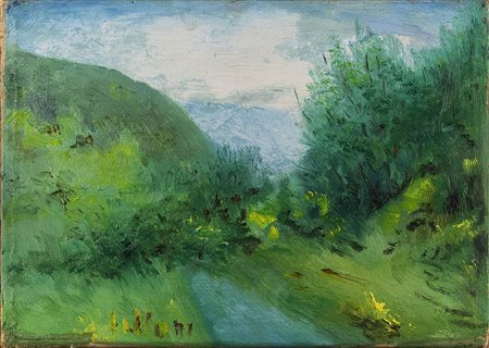 Umberto Lilloni Paesaggio francese 1964 Olio su tela 18 x 25 cm Firmato in...