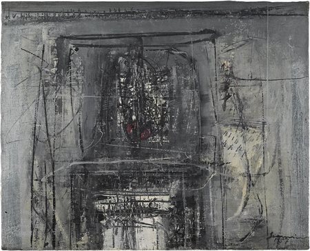 Emilio Scanavino L'ospite indiscreto 1957 Olio su tela 46 x 54 cm Firma e...