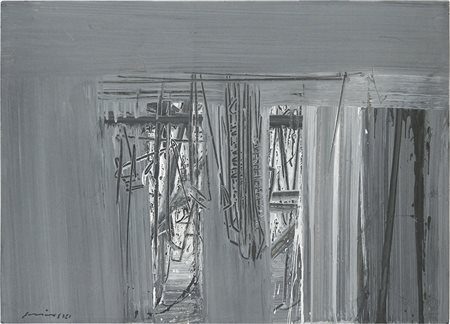 Emilio Scanavino Momento B 1961 Olio su cartone 37 x 51 cm Firma e data in...