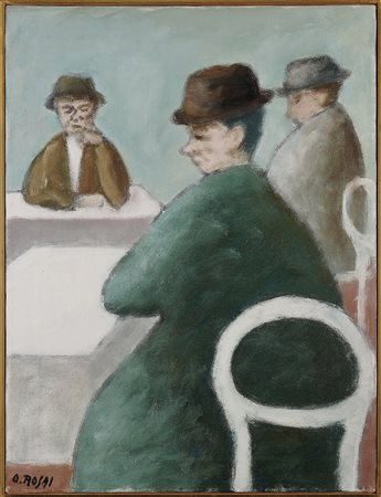 Ottone Rosai Tre uomini seduti (1956) Olio su tela 60 x 45.2 cm Firmato in...