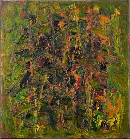 Ennio Morlotti Granoturco 1957 Olio su tela 80 x 75 cm Firma e data in basso...