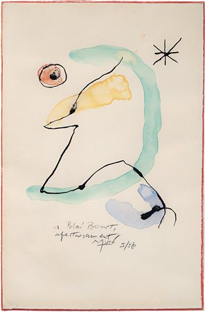 Joan Mirò Senza titolo gennaio 1958 Inchiostro e acquarello su carta 27 x...
