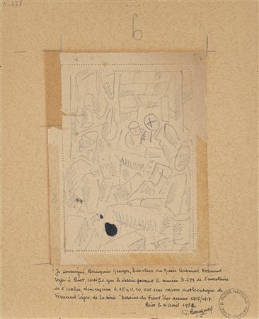 Fernand Léger Dessin du front 1916 ca. Matita su carta 15 x 10 cm