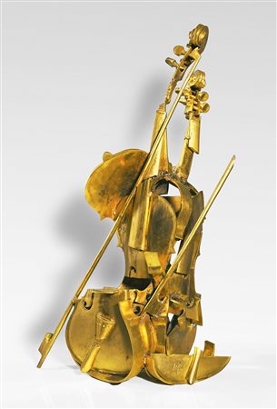 Fernandez Arman Cubist Composition Yasmine Violin 1981 Bronzo 70 x 39 x 30 cm...