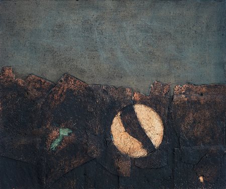 Roberto Crippa Senza titolo [ Anni '50 ] Collage e sughero su tavola 73.5 x...