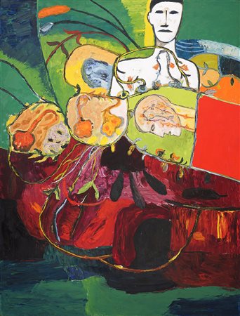 Mimmo Paladino Hortus 1994 Olio su tela 200 x 150 cm Firma, data, titolo sul...