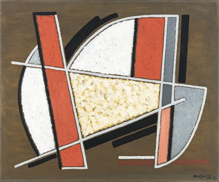 Alberto Magnelli Sur fond sienne n. 1 1963 Olio su tela 46.3 x 55.3 cm Firma...