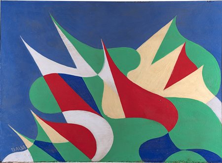 Giacomo Balla Sbandieramento 1918 Olio su tavola 26 x 36 cm Firmato in basso...