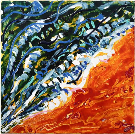 Mario Schifano 1x100 Informazione 1985-86 Smalto e acrilico su tela 50 x 50cm...