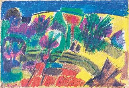 Renato Birolli Senza titolo 1955 Pastello su carta 35 x 49.5 cm Firma e data...