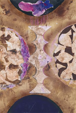 Bruno Ceccobelli Io e l'altro te 2008 Olio e collage su tela 40 x 27 cm...