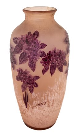 LEGRAS FRANCIA1940 ca. VASO in vetro a cammeo serie "rubino" con decoro...