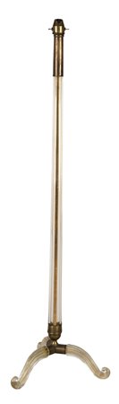 SEGUSO MURANO ITALIA1940 ca. LAMPADA DA TERRA in vetro sommerso con foglia...