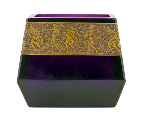 MOSER KARLSBADE BOEMIA 1910 VASO Vaso in vetro viola intenso trasparente con...