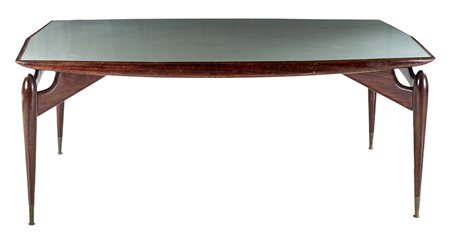 PRODUZIONE ITALIANA 1950 TAVOLO con lati smussati, rettangolare, gambe e...