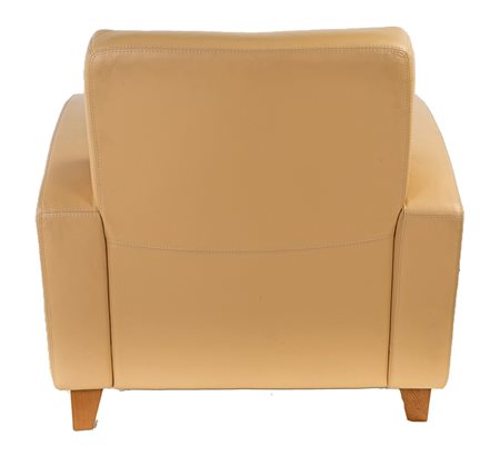 PRODUZIONE ITALIANA 1980 COPPIA DI POLTRONE struttura in legno, rivestimento...