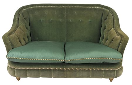 CESARE LACCA (Attr.) 1940 ca. DIVANO DUE POSTI con struttura in...