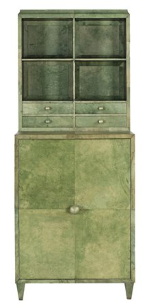 PRODUZIONE ITALIANA MOBILETTO 1980 rivestito in pergamena tinta verde a due...