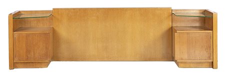 VINICIO PALADINI 1950 TESTIERA A MURO per letto in rovere biondo con due...