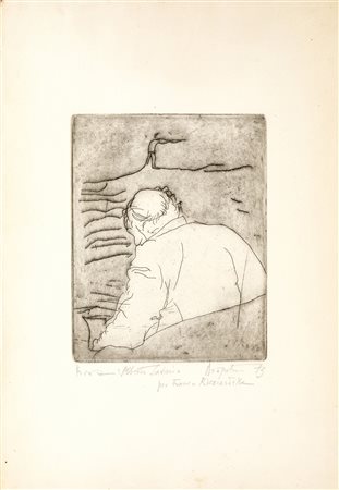 ALBERTO SAVINIO (Atene 1891-Rom 1952) FIGURA incisione P.D.A., cm 49x34. Sul...