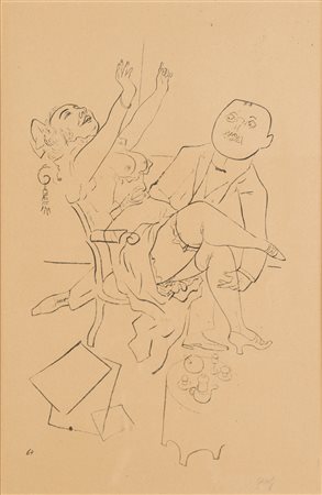 GEORGE GROSZ (Berlino 1893-Berlino 1959) GLI AMANTI fotolitografia, cm...
