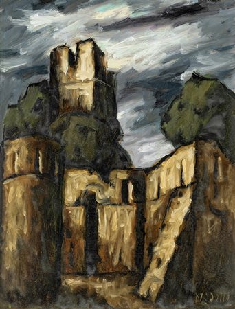 ANGILOTTO ERMAGORA MODOTTO (Udine 1900-Udine 1968) ROVINE olio su cartone, cm...