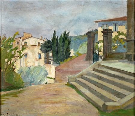 DESIDERIO TANFANI (Settignano Fi 1987-Settignano Fi 1977) SCORCIO DI PAESE...