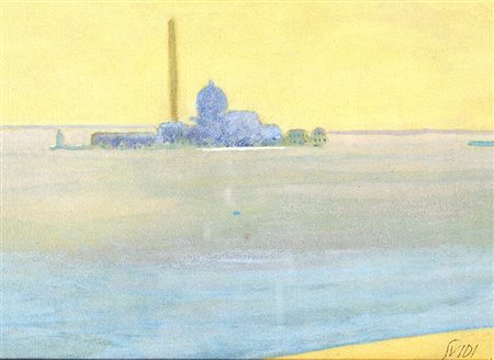 VIRGILIO GUIDI (Roma 1891-Venezia 1984) ISOLA DI SAN GIORGIO acquerello su...