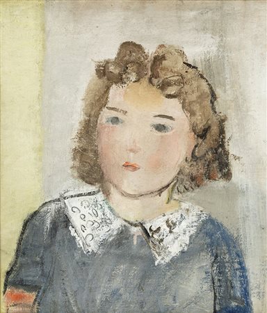 ANGELO DEL BON (Milano 1898-Desio 1952) BAMBINA olio su tela, 41x36 cm....