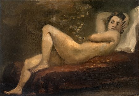 ALBERTO ZIVERI (Roma 1908-Roma 1990) NUDO DI DONNA olio su tela, cm 28x40....