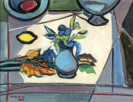 ANTONIO CORPORA (Tunisi 1909-Roma 2004) NATURA MORTA olio su tela, cm 45x60....