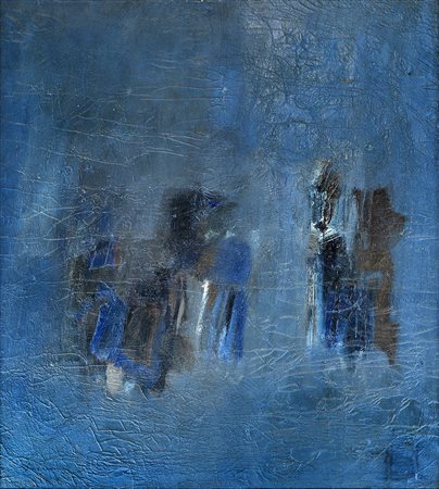 PIERO SADUN (Siena 1919-Roma 1974) DIALOGO N°1 olio su tela, cm 104x95. Firma...