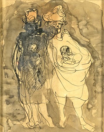 FRANCO GENTILINI, ATTRIBUITO (Faenza 1909-Roma 1981) FIGURE china e...