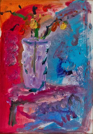 ERNESTO TRECCANI (Milano 1920-Milano 2009) VASO DI FIORI olio su tela, cm...