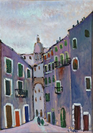 GIUSEPPE SUCCI (Bagnocavallo 1914-Anguillara 0) STRADE DI ROMA olio su...