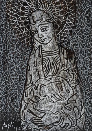 CORRADO CAGLI (Ancona 1910-Roma 1976) MATERNITÀ tecnica mista su carta, cm...